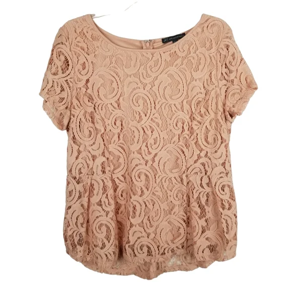 Adrianna Papell Lace Overlay Blouse - Picture 1 of 8